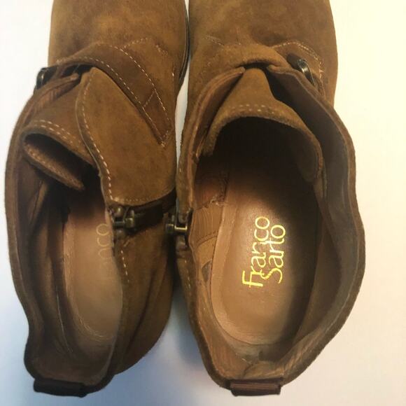 Franco Sarto  Womens Cognac Brooke Wedge Ankle Bootie - Picture 14 of 16